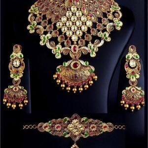 Traditional Indian Antique Gold Temple Jewelry Set