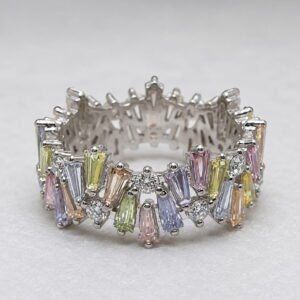Trinket Trails 925 silver multicolour stone band with zircon detailing