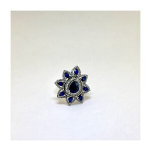 925 Silver Blue Stone CZ Ring for Women