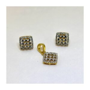925 Silver CZ Square Jewellery Set for Women