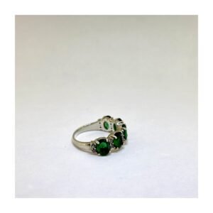 925 Silver Green Stone CZ Ring for Women