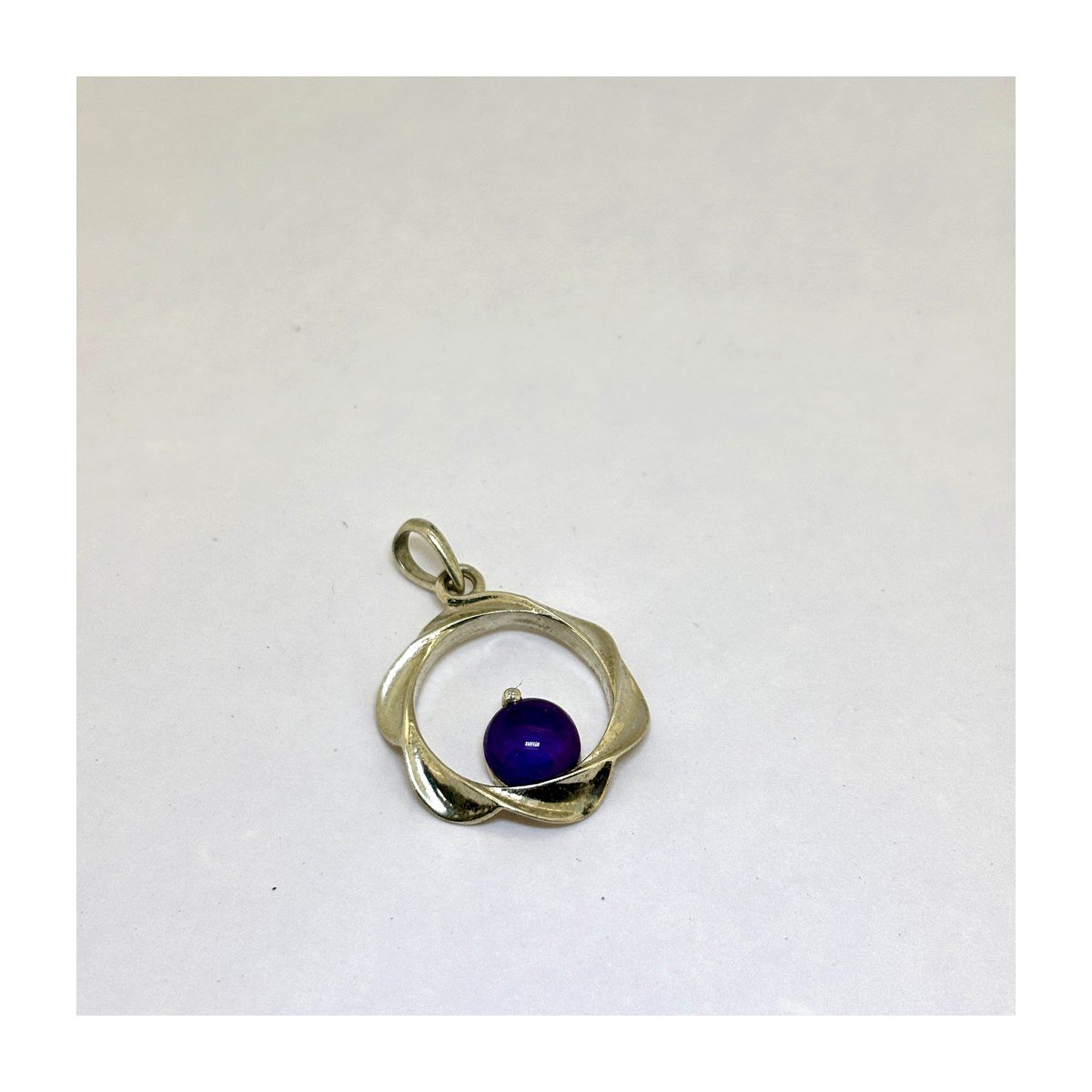 925 Silver Purple Stone Spiral Pendant for Women